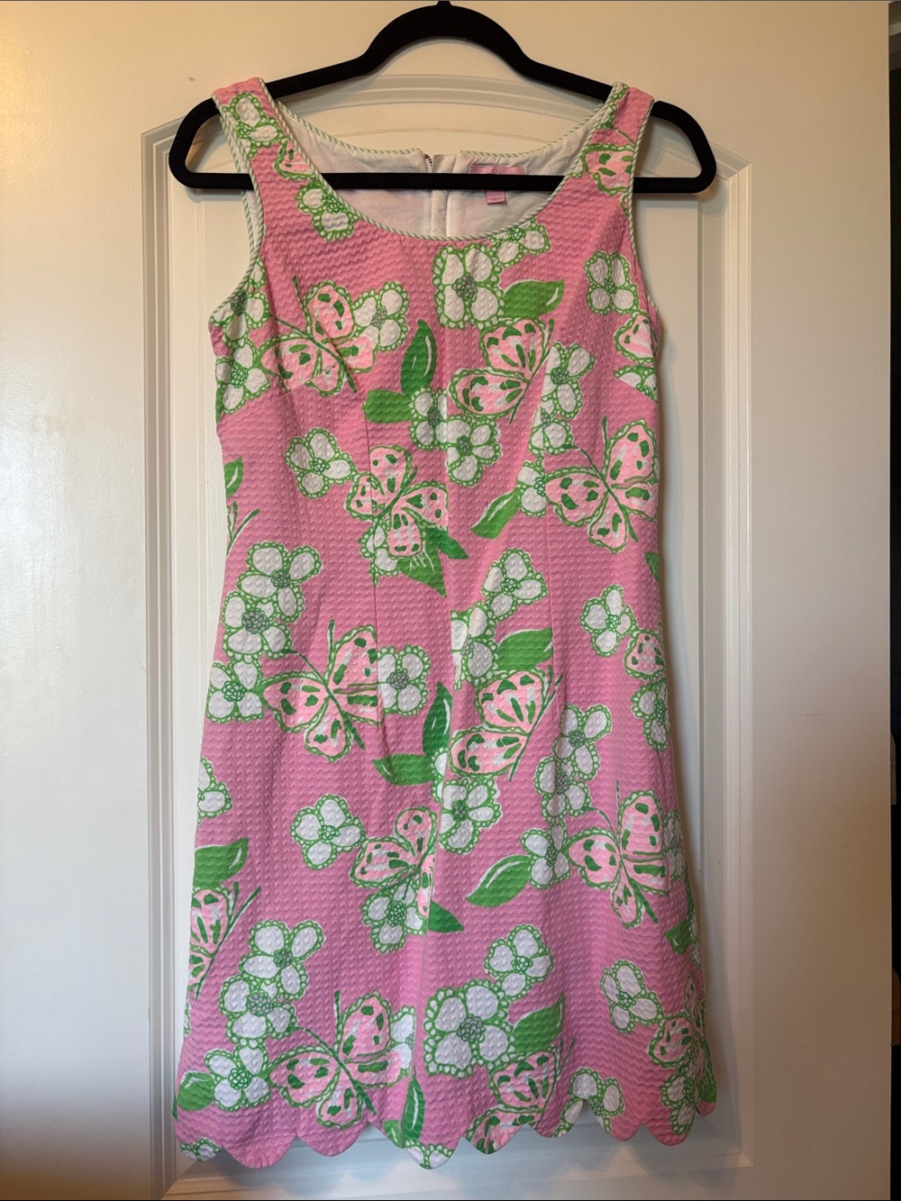 Lilly Pulitzer Pink Butterfly & Green Floral Mini Dress